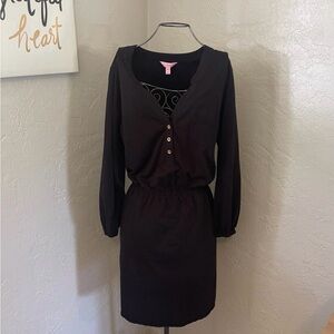 Lilly Pulitzer Beckett Shirt Dress Black Women’s Size Extra Large XL - EUC!